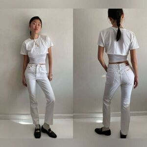NWT EDWIN Women’s Jeans Anthropologie Anderson Ankle Ivory White - Size 28